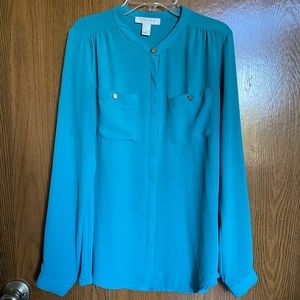 Mock collar button up shirt